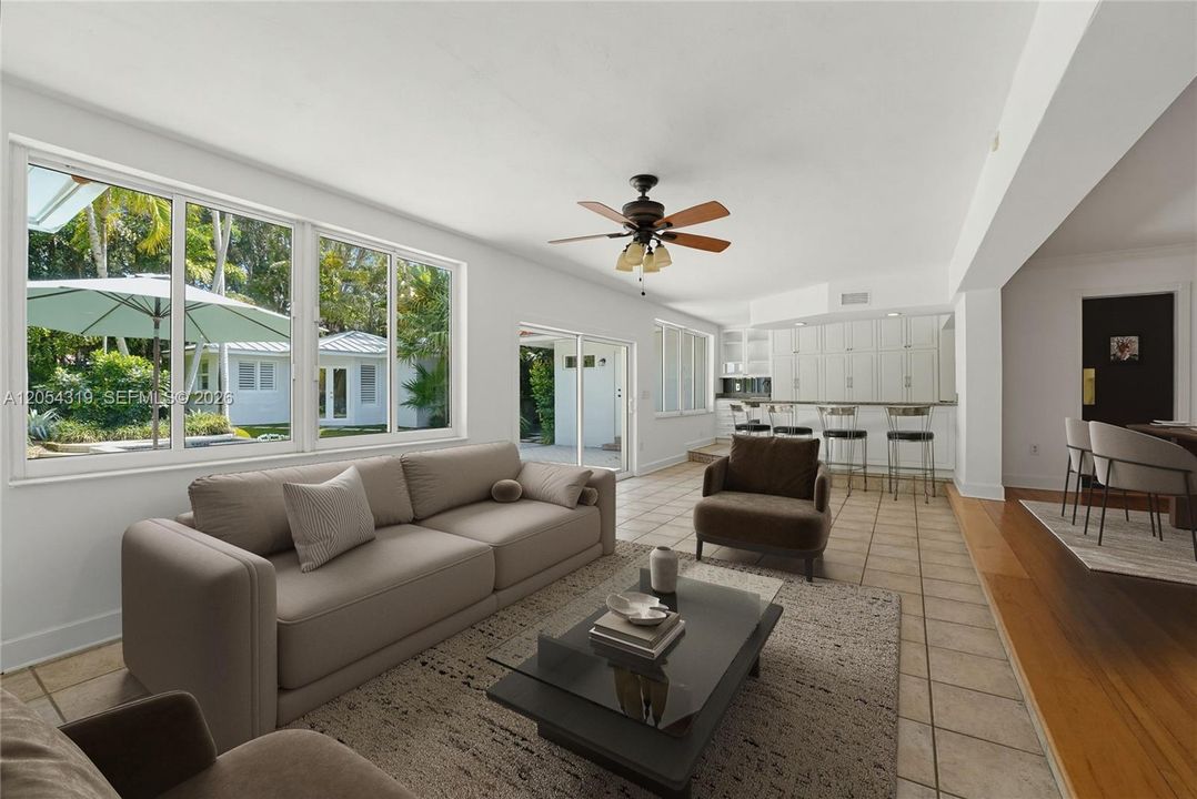 The Largest Poolside Family Room (virtually staged)
