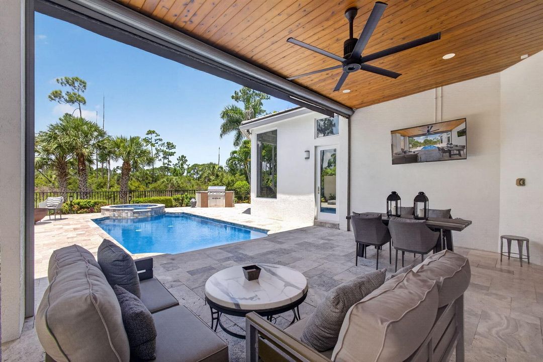 Covered backyard area