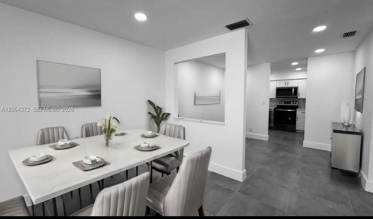 Dining Area- **Virtual Staged photo** Lauderdale Manors Apartment For Rent 1470 22nd Ct Unit # 2 FORT LAUDERDALE, FL 33311