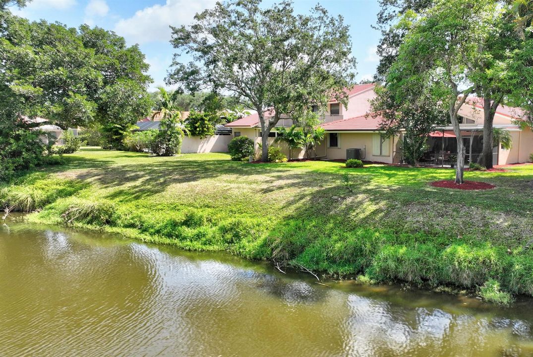 View of the home from across the water.