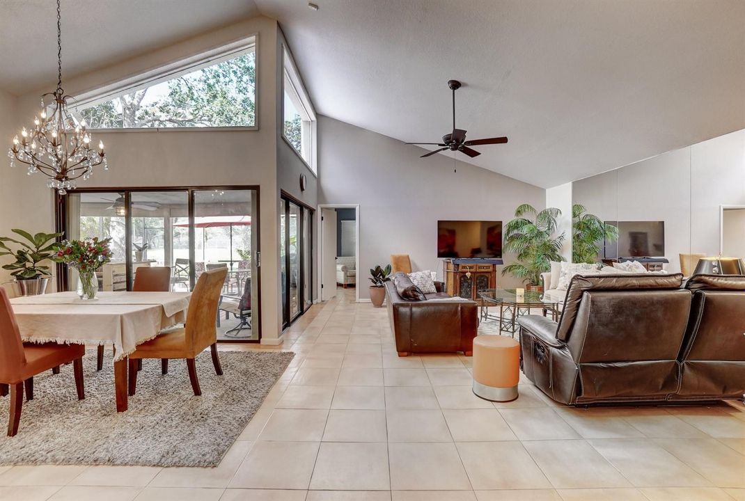 Smooth vaulted ceilings throughout home.