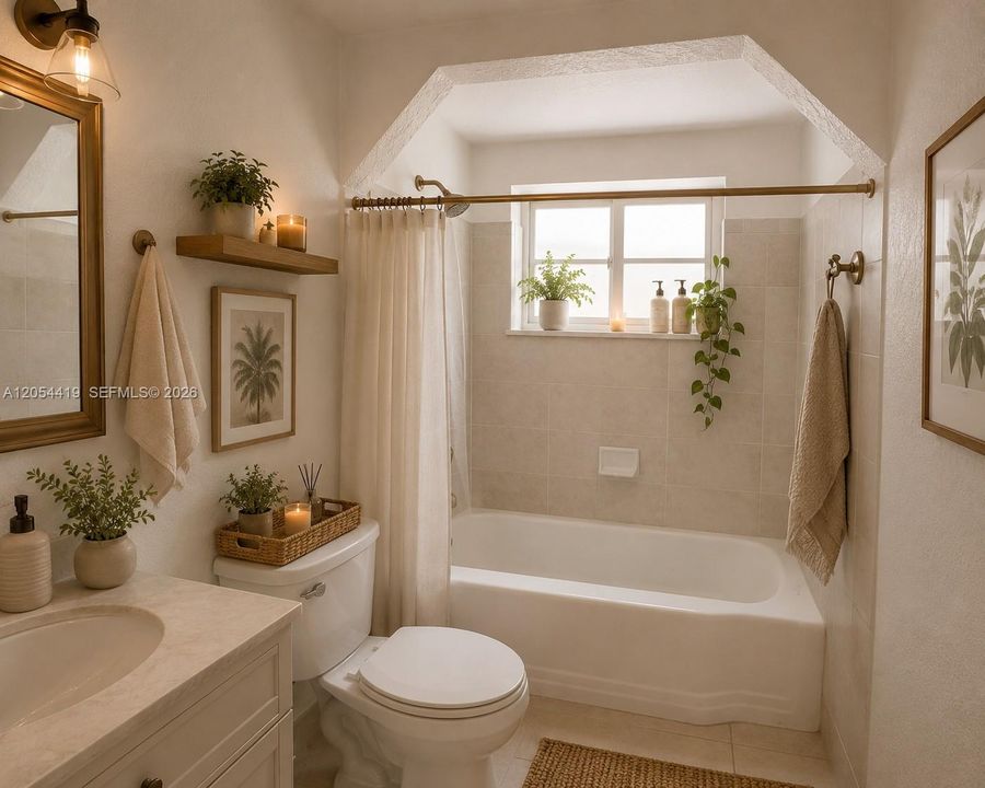Staged bathroom
