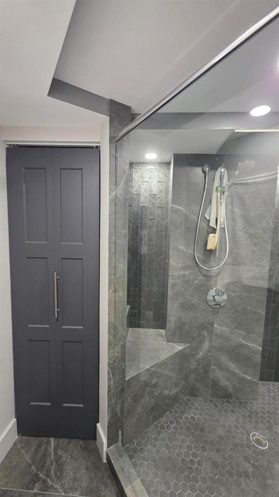 linen closet off shower