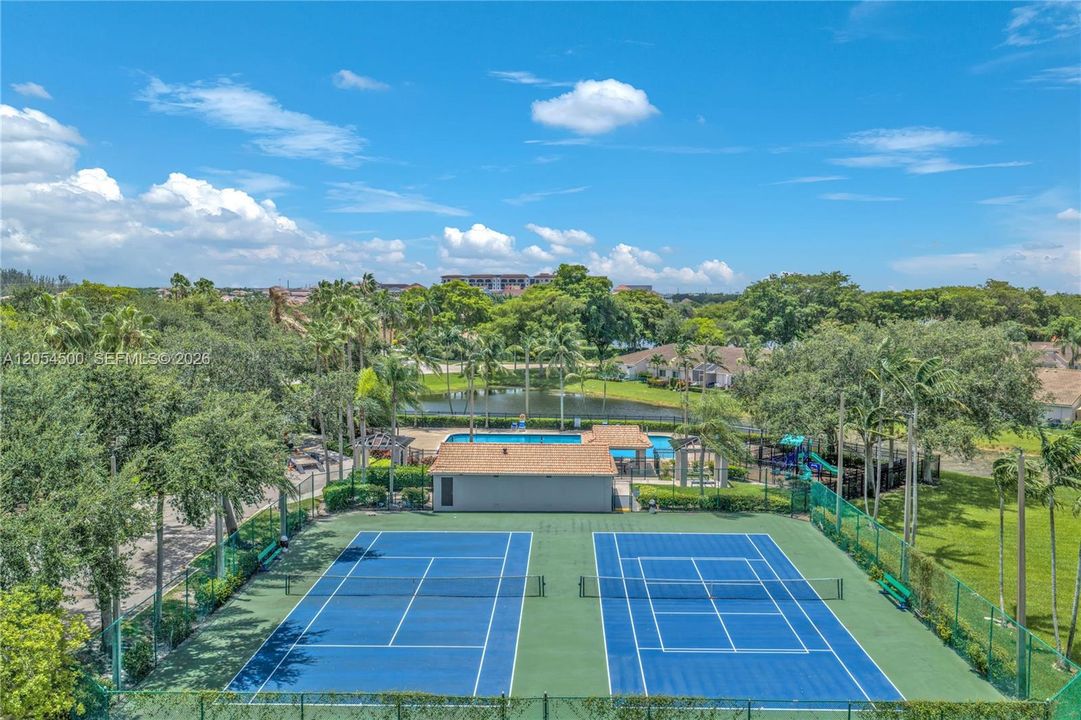 Well-cared tennis courts