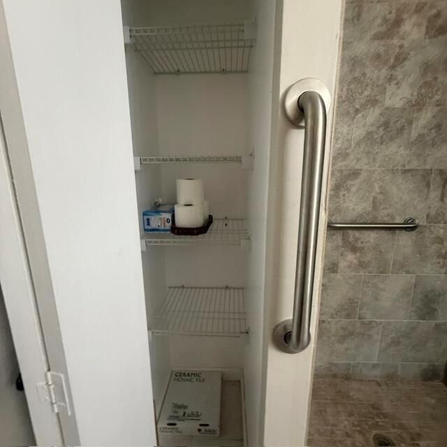 linen closet in bath