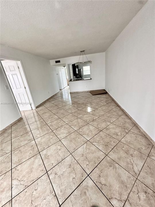 toward the kitchen