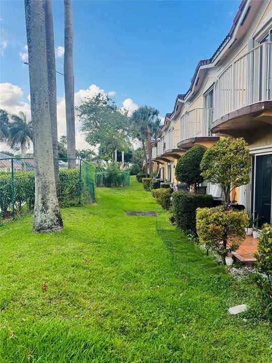 Backyard of condo