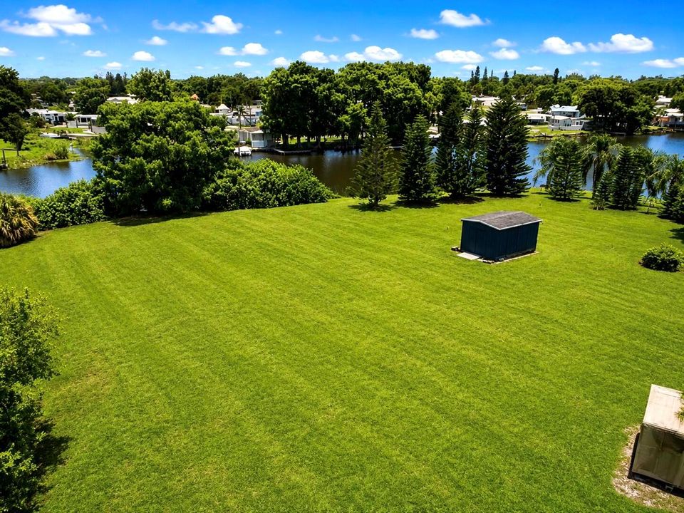 Aerial Looking at Backyard