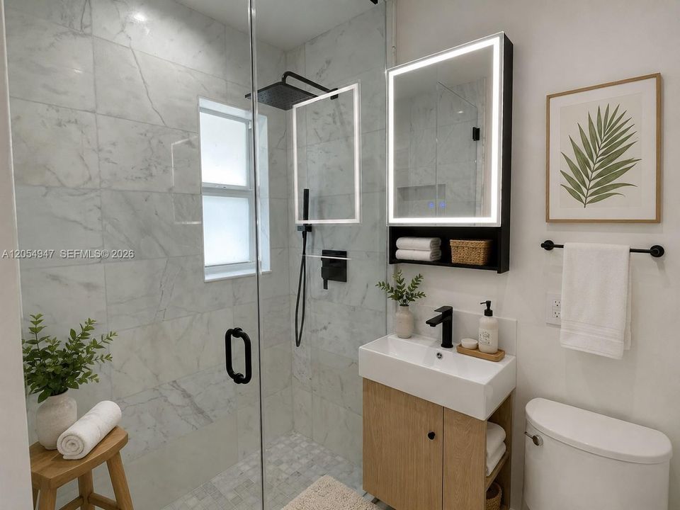 Staged with AI - Bathroom
