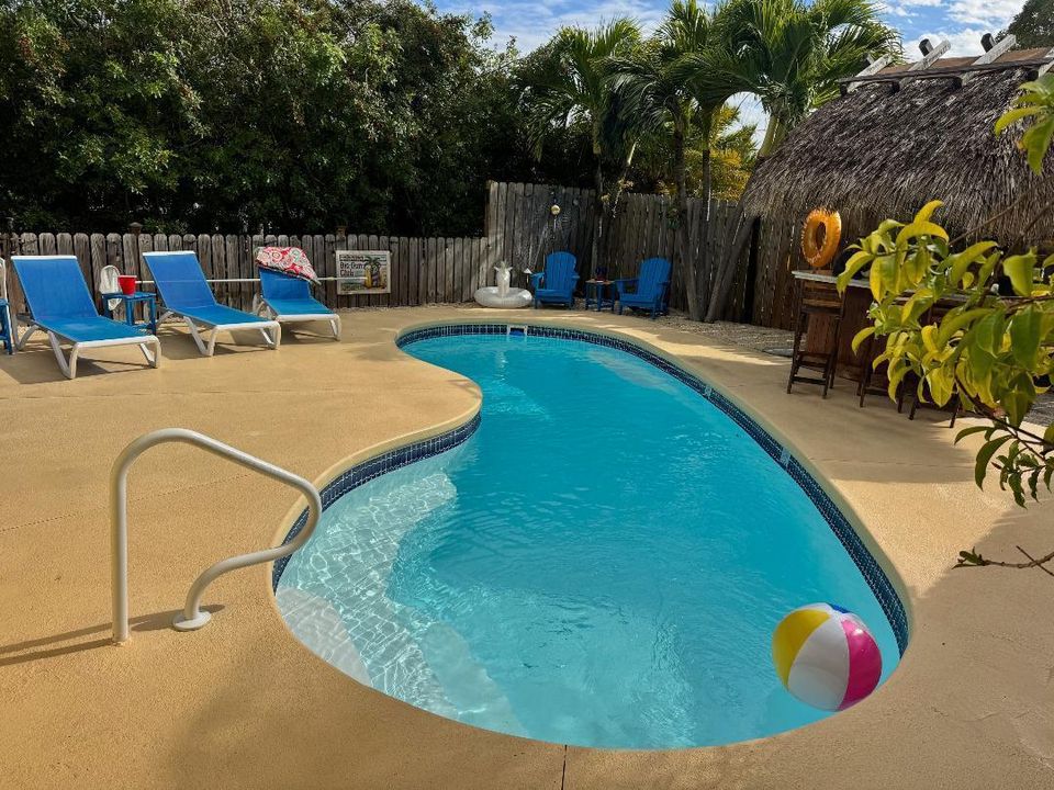 Pool & Tiki bar side view