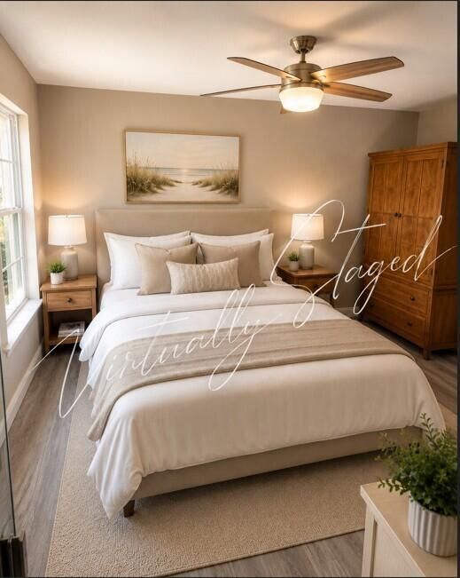 Virtually staged bedroom 2