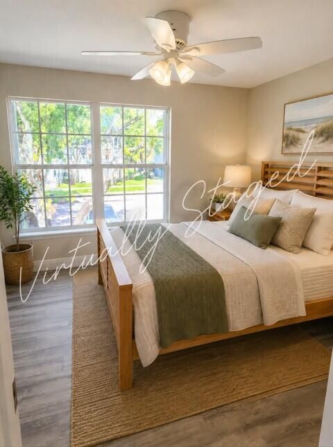 Virtually staged bedroom