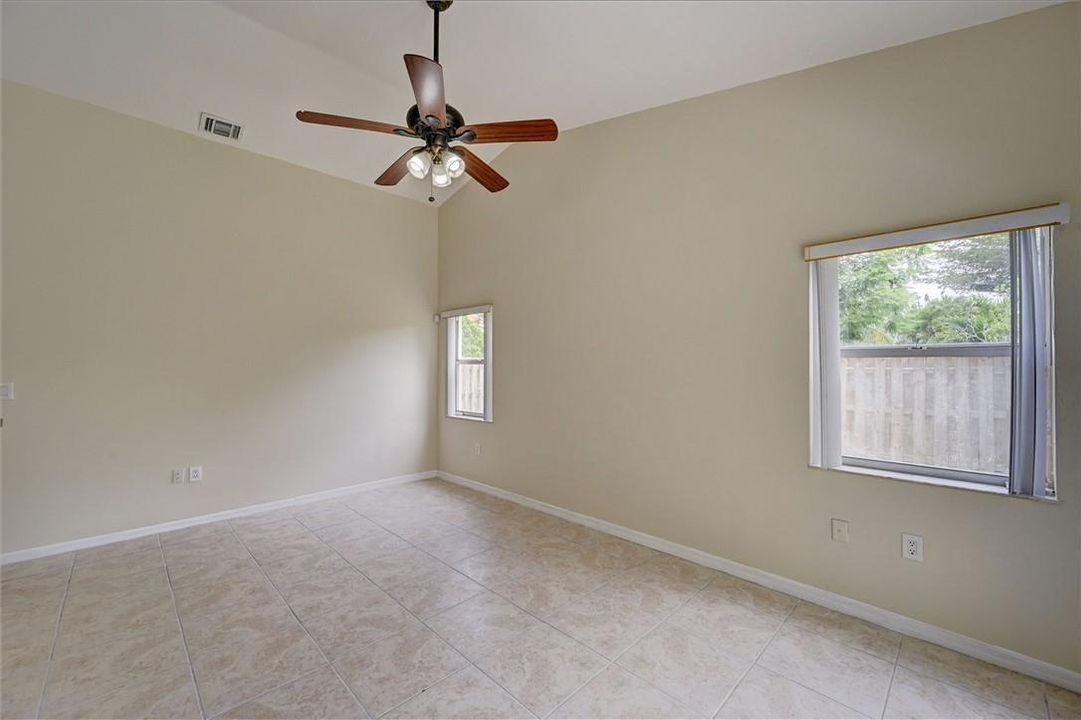 Family room with views of back yard