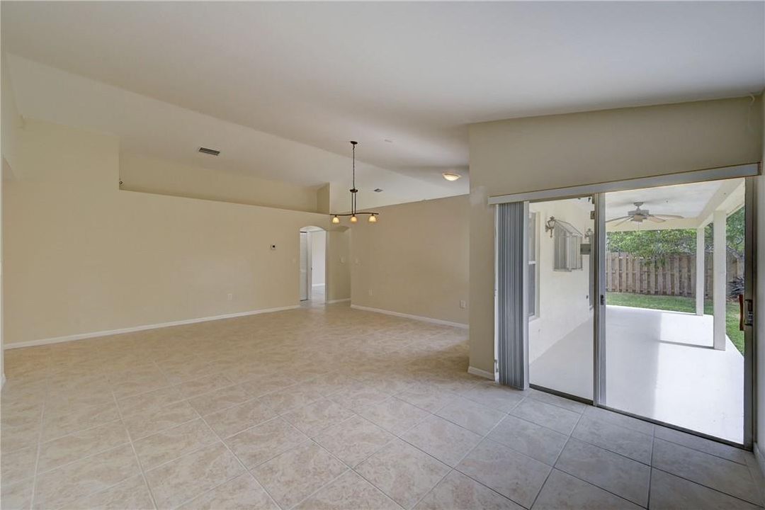 Living room opens to large patio