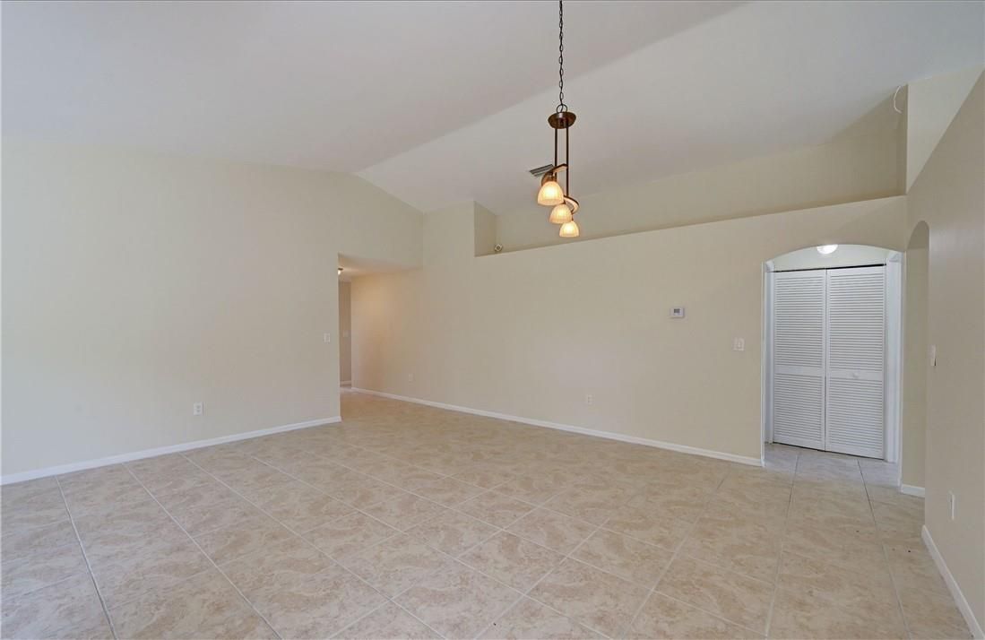 from living area to front door.
