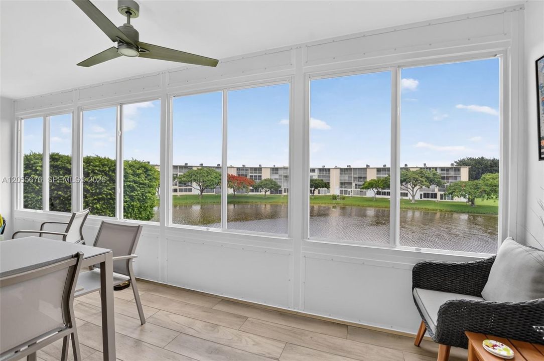 Impact glass with incredible lake views.