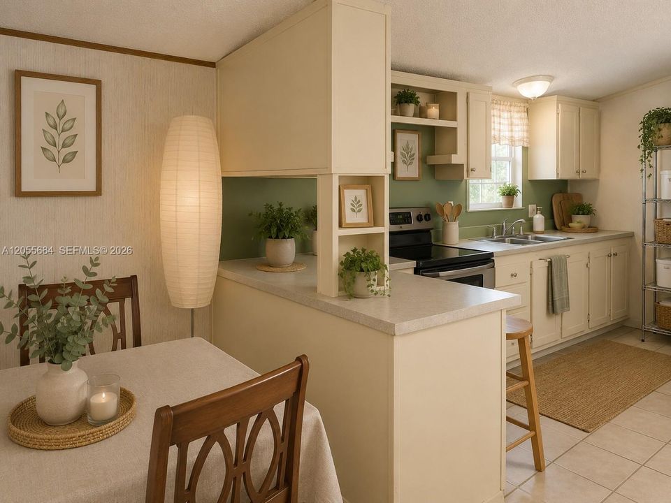 kitchen and dining