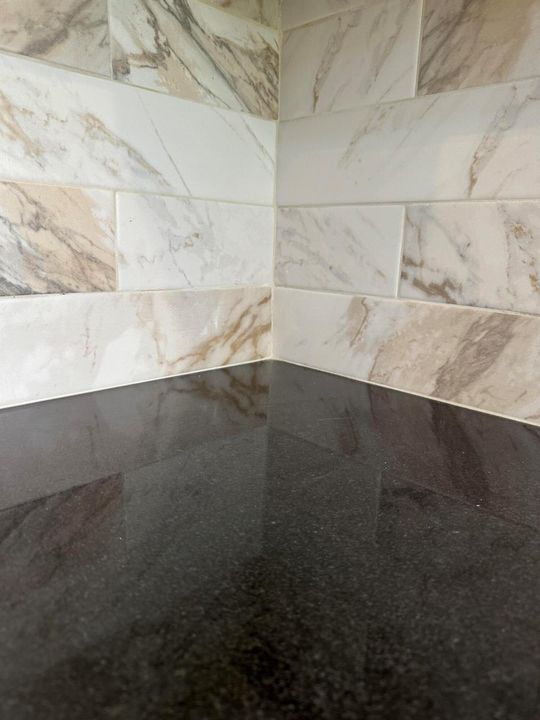 Beautiful granite and backsplash
