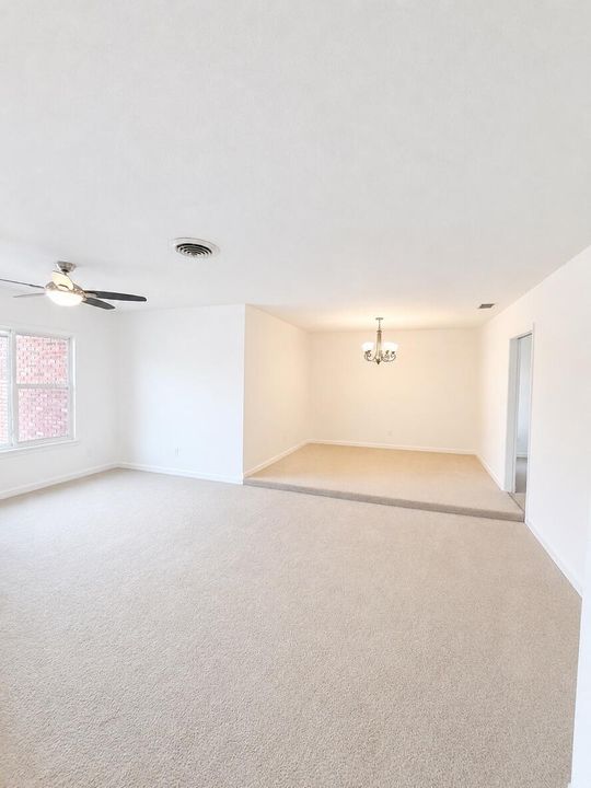 family room and dining room