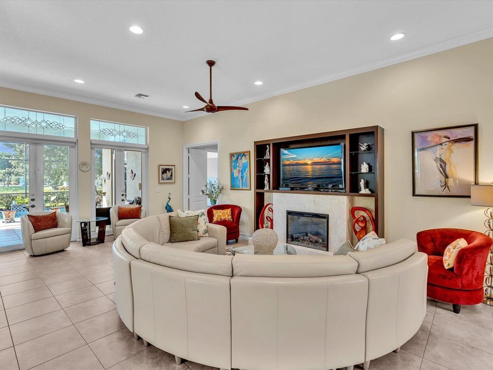 Living Room with Pool View