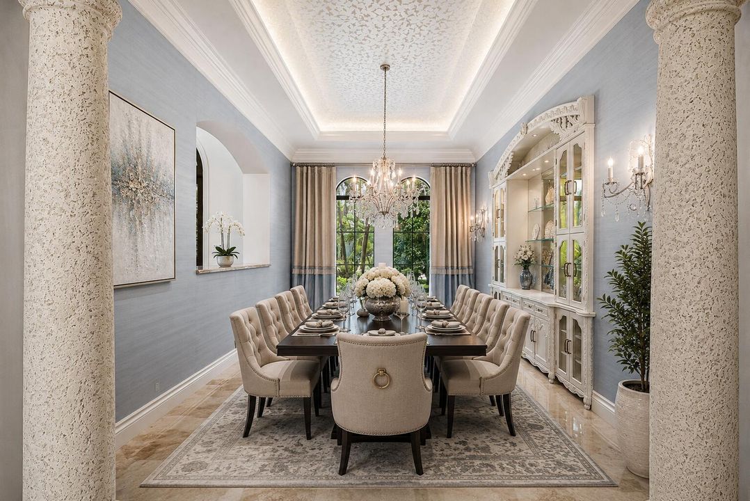 Digitally staged dining room