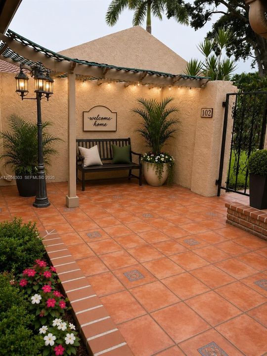 front patio staged