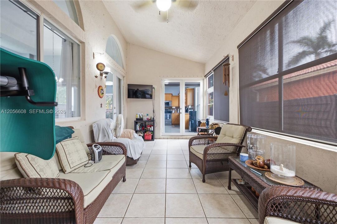 Florida Room enclosed additional 20'.3" X 10'.5"sq. ft. under roof