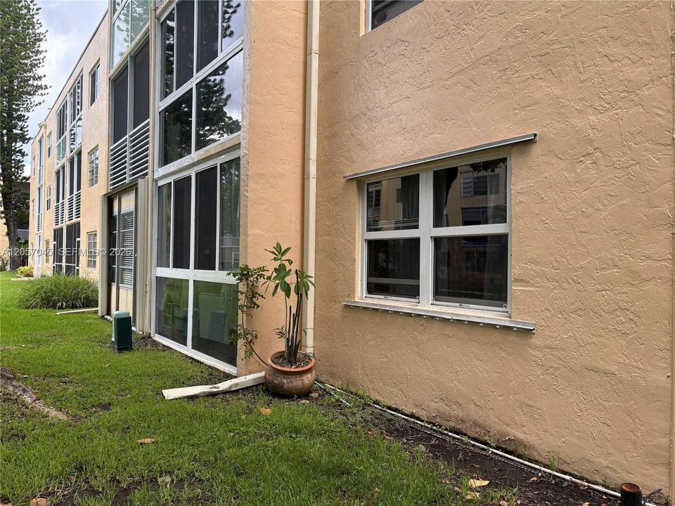 Rear building showing impact windows