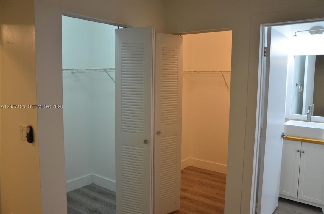 Master bedroom closets
