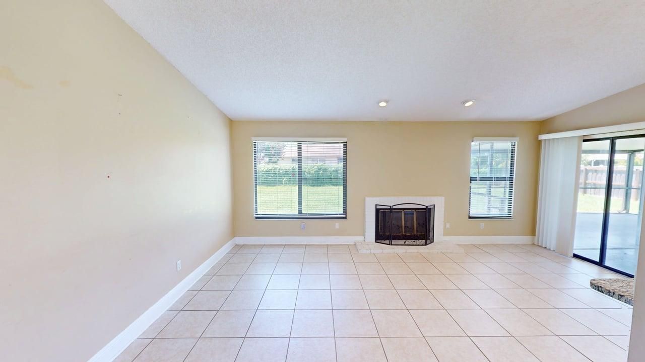 Family Room with Decorative fireplace