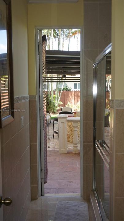 Exit to backyard