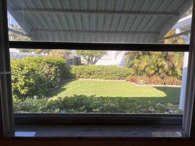 View from bedroom to backyard