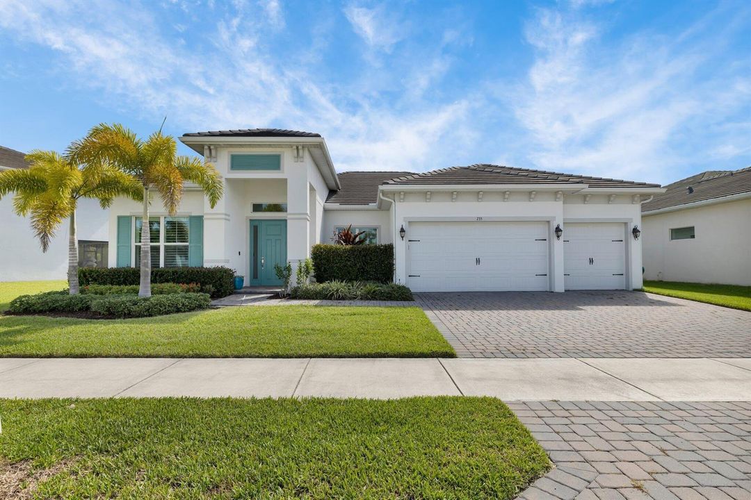 Front-3 car garage