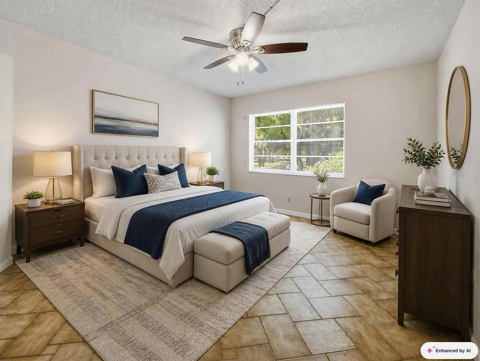 Primary Bedroom Staged