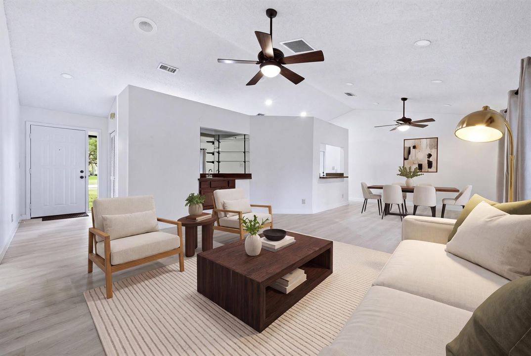 VIRTUAL STAGED LIVING & DINING ROOM