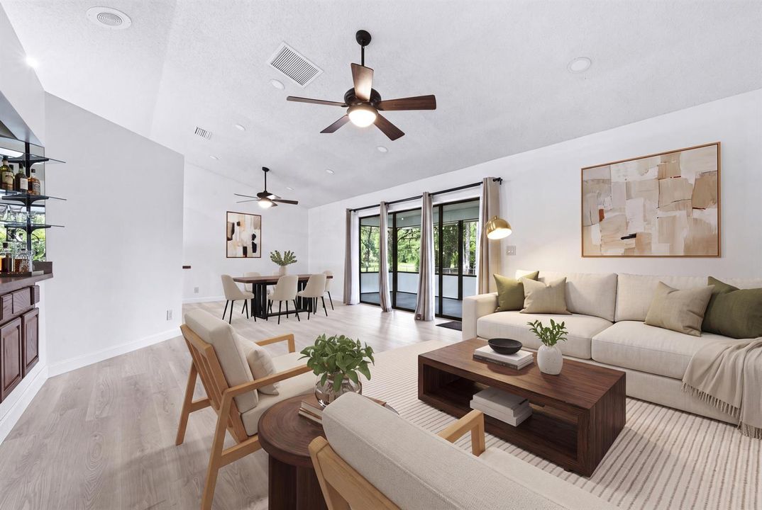 VIRTUAL STAGED LIVING & DINING ROOM