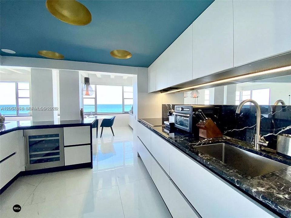 Gaggenau appliances, dishwasher, microwave and hidden fridge