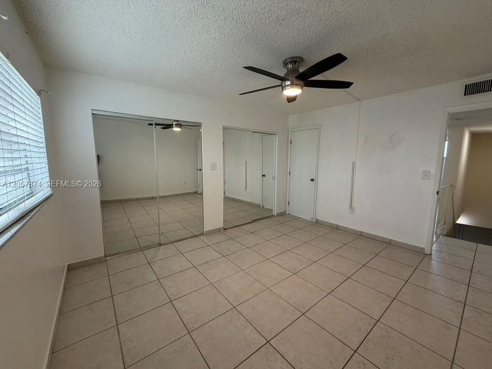 Bedroom with double closets