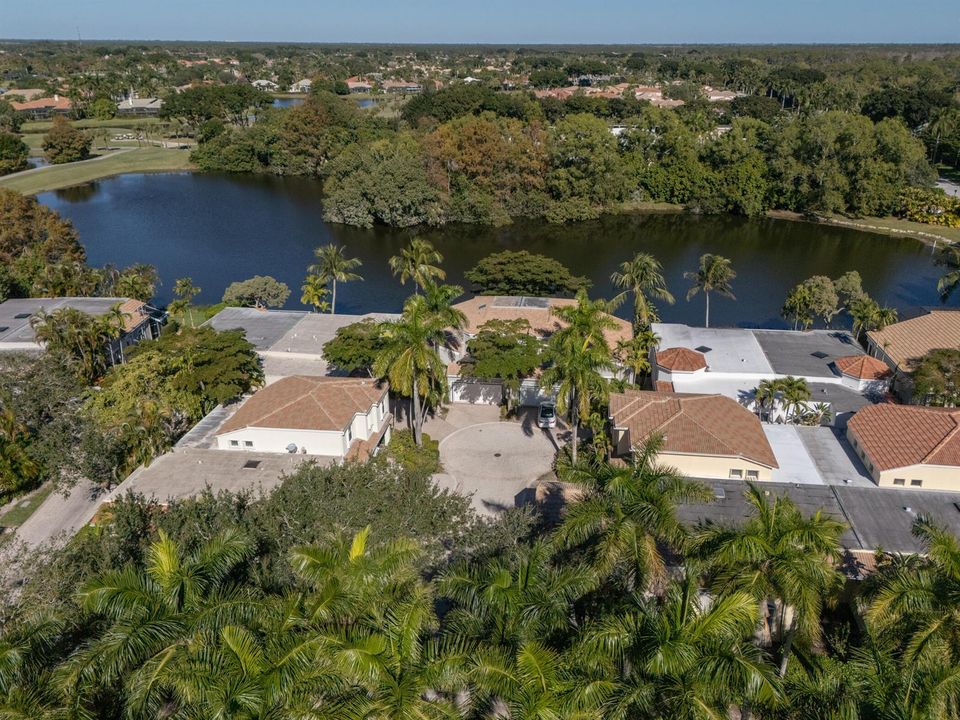 Aerial of Cardinal Court with Lake