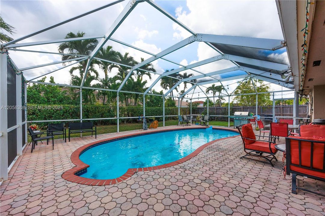 Screened pool.