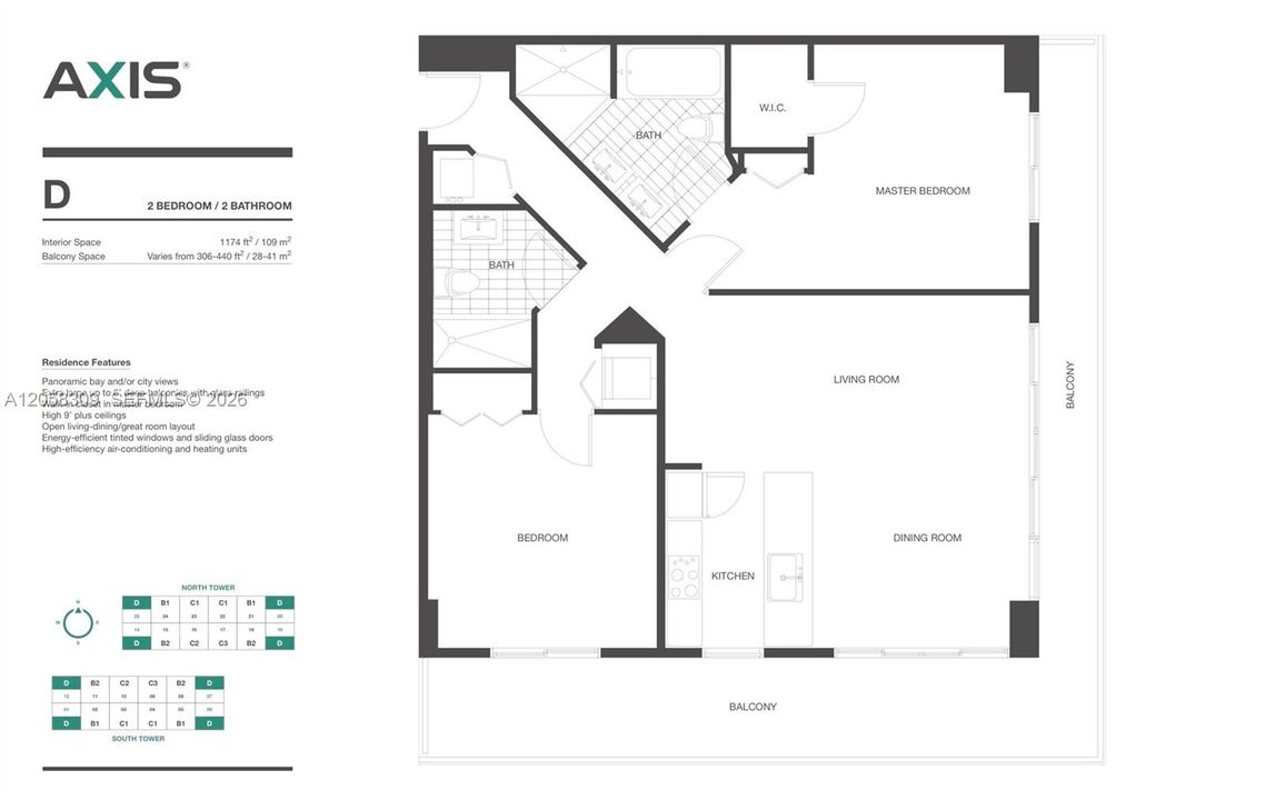 В аренду: $4,400 (2 спален, 2 ванн, 1107 Квадратных фут)