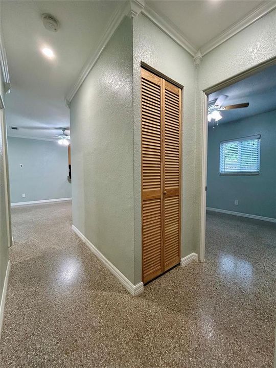 Hallway area from primary bedroom door.