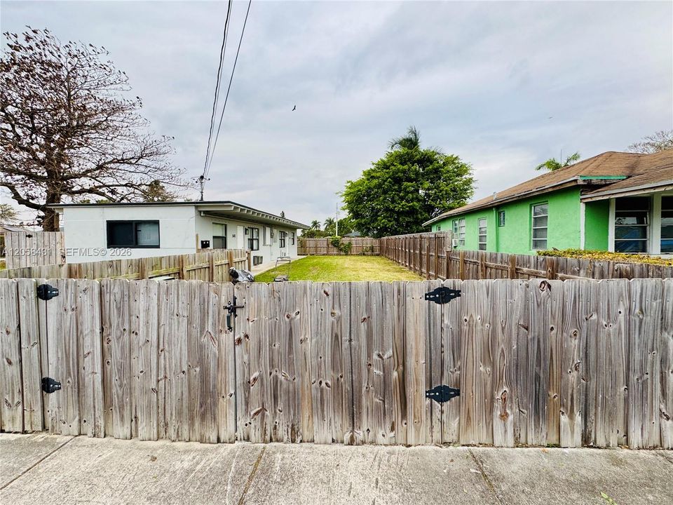 fenced yard