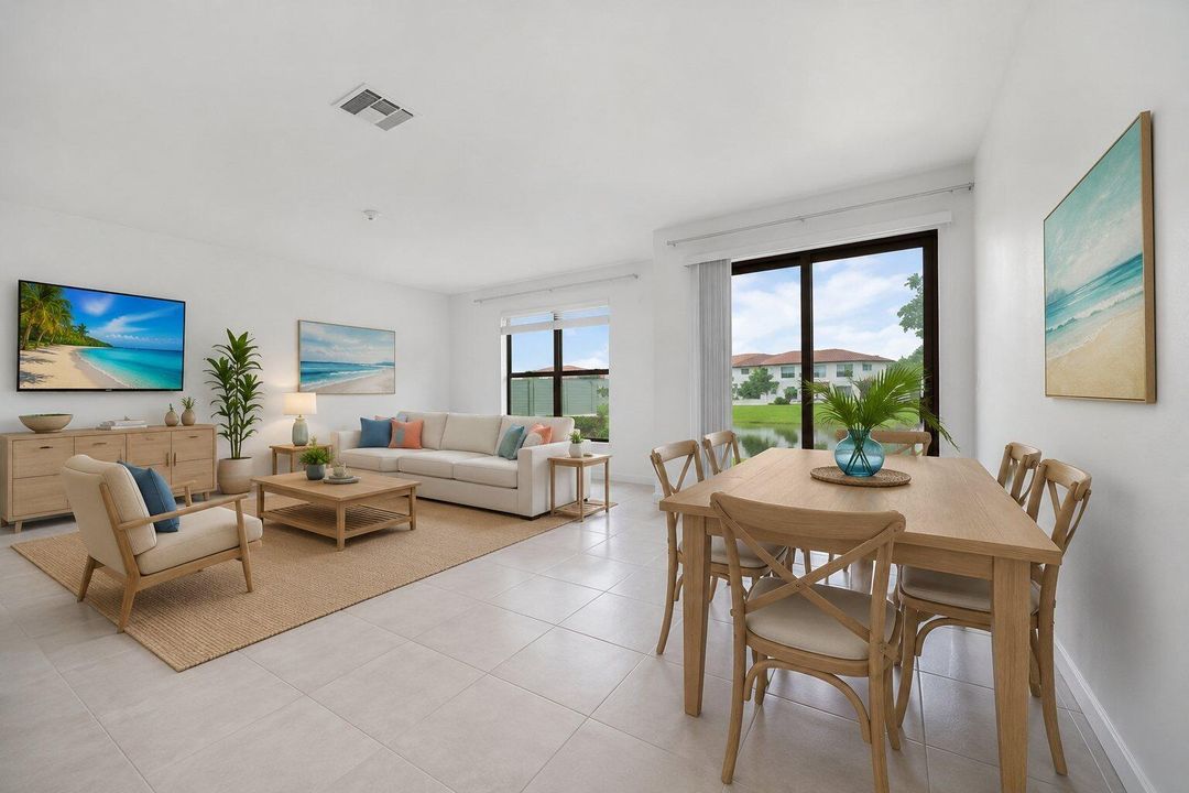 Living & Dining Area (AI Staged)