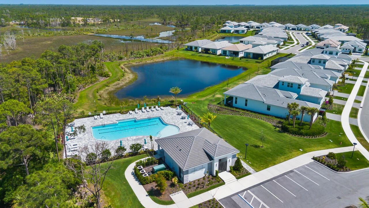 Aerial Community Pool and Surrounding We