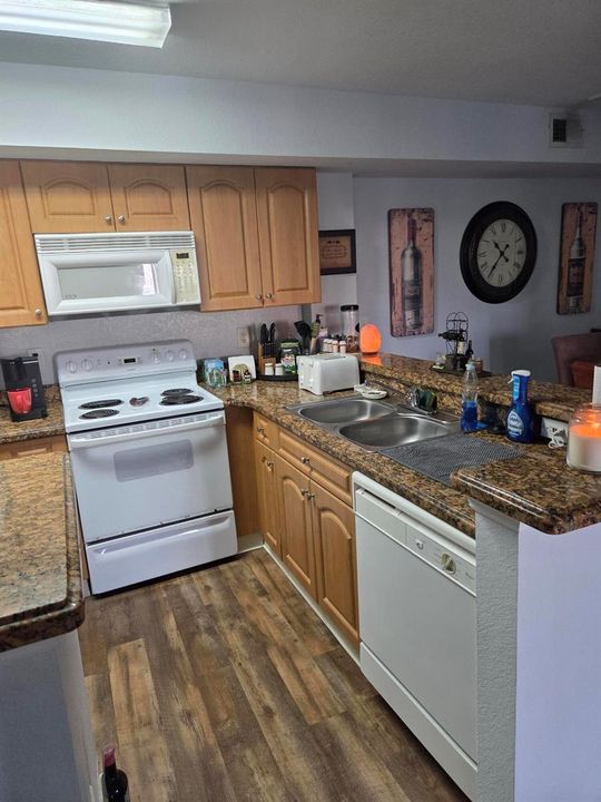 Granite counters in kitchen