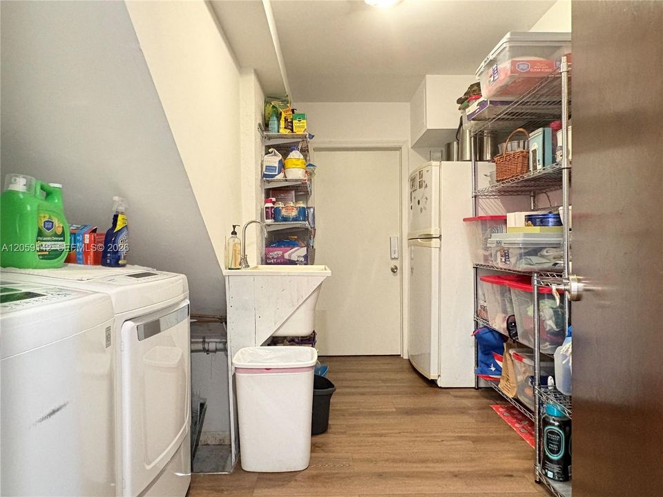 Laundry / Dry Goods Pantry with 2nd Refrigerator/Freezer