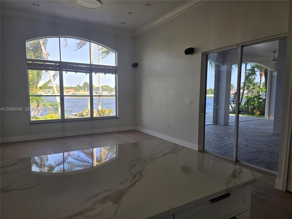 Kitchen Island and view of Florida room