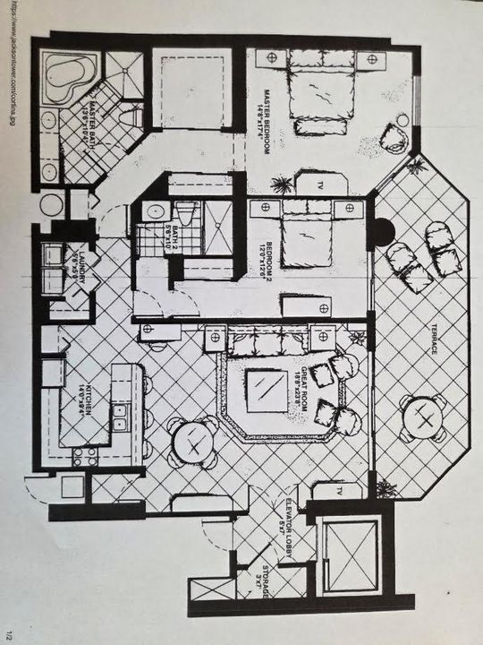 Jackson Tower 1103f Floorplan