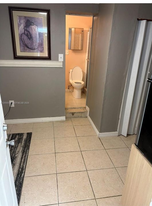 entrance to bathroom